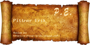 Pittner Erik névjegykártya